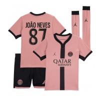 Maglia Calcio Paris Saint-Germain Joao Neves #87 Terza Divisa Bambino 2024-25 Manica Corta (+ pantaloncini)